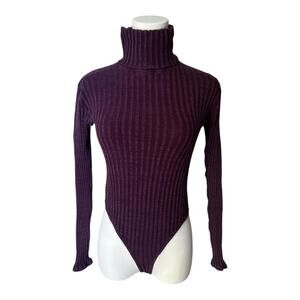 Vintage 1990s plum long sleeve bodysuit